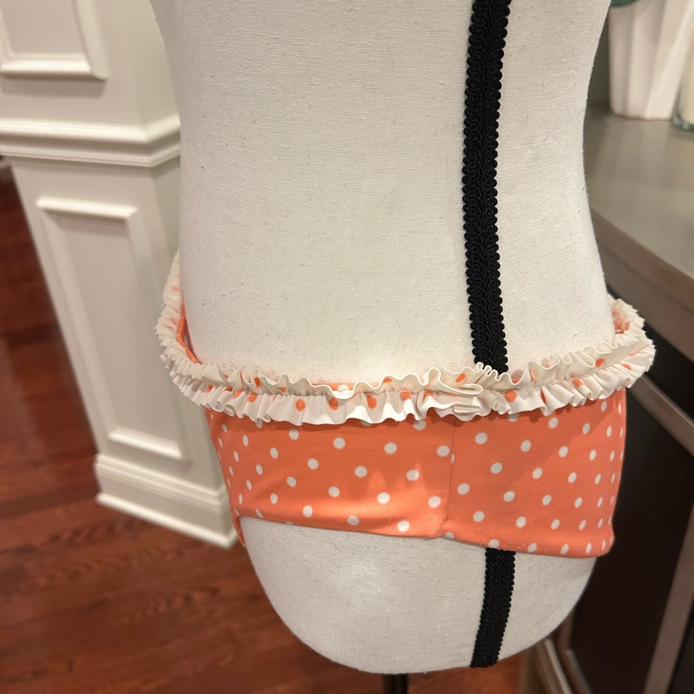 Victoria's Secret Orange Polka Dot Ruffle Bandeau Bra & Bikini Set #225 - Picture 4 of 12